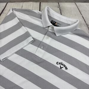 Callaway Opti Dri Golf Polo Shirt White Size Large Short Sleeve Men's